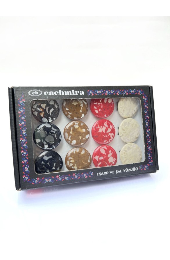 Cachmira Eşarp Yüzüğü 12'li Paket